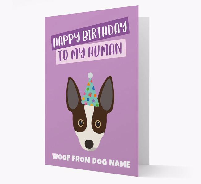 Personalized 'Happy Birthday To My Human' Card with {breedCommonName} Icon